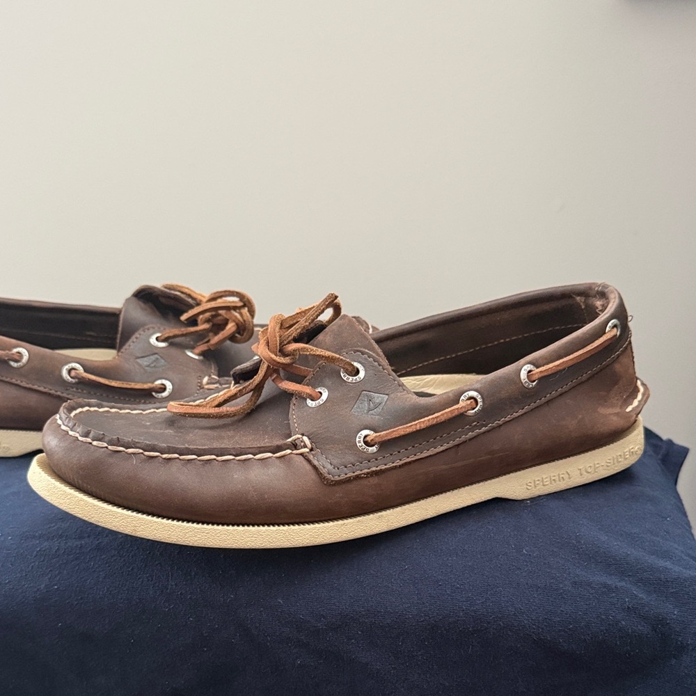 Sperry Men's Dark Brown Leather Boat Shoes